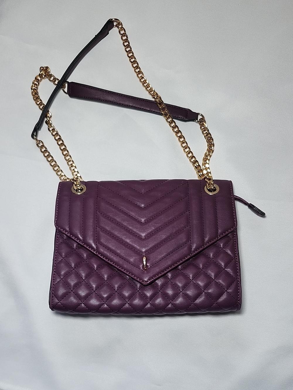 Quilted Shoulder/crossbofy  Bag - Plum